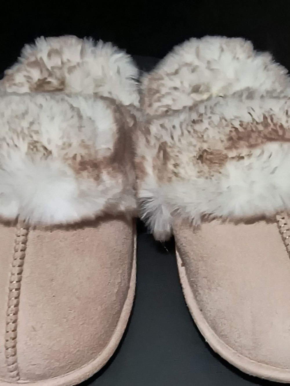 Jessica Simpson Cream Faux-Fur Slide Slippers